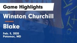 Winston Churchill  vs Blake  Game Highlights - Feb. 5, 2020