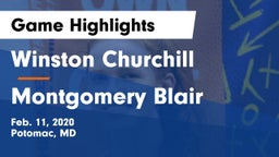 Winston Churchill  vs Montgomery Blair  Game Highlights - Feb. 11, 2020