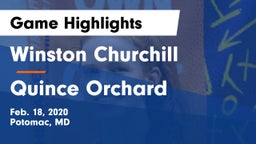 Winston Churchill  vs Quince Orchard  Game Highlights - Feb. 18, 2020