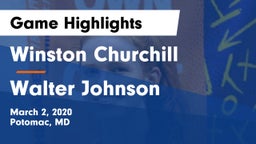 Winston Churchill  vs Walter Johnson  Game Highlights - March 2, 2020