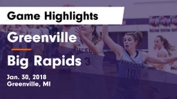 Greenville  vs Big Rapids  Game Highlights - Jan. 30, 2018