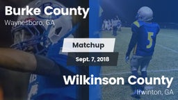 Matchup: Burke County High vs. Wilkinson County  2018