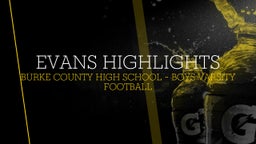 Burke County football highlights Evans Highlights
