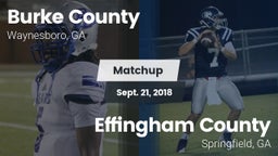 Matchup: Burke County High vs. Effingham County  2018
