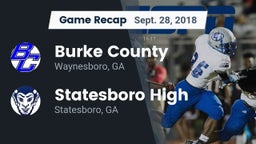 Recap: Burke County  vs. Statesboro High 2018