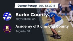 Recap: Burke County  vs. Academy of Richmond County  2018