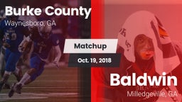 Matchup: Burke County High vs. Baldwin  2018