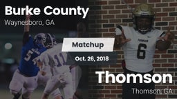 Matchup: Burke County High vs. Thomson  2018