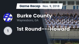 Recap: Burke County  vs. 1st Round---Howard  2018