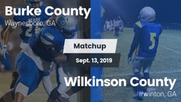 Matchup: Burke County High vs. Wilkinson County  2019