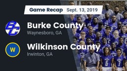 Recap: Burke County  vs. Wilkinson County  2019