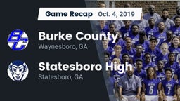 Recap: Burke County  vs. Statesboro High 2019
