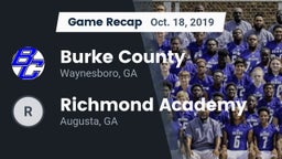 Recap: Burke County  vs. Richmond Academy 2019