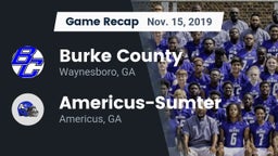 Recap: Burke County  vs. Americus-Sumter  2019