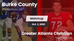 Matchup: Burke County High vs. Greater Atlanta Christian  2020