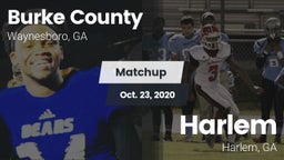 Matchup: Burke County High vs. Harlem  2020