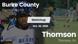 Matchup: Burke County High vs. Thomson  2020