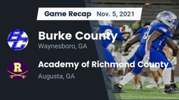 Recap: Burke County  vs. Academy of Richmond County  2021