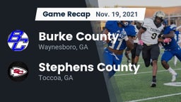 Recap: Burke County  vs. Stephens County  2021