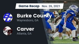Recap: Burke County  vs. Carver  2021
