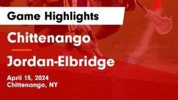 Chittenango  vs Jordan-Elbridge  Game Highlights - April 15, 2024