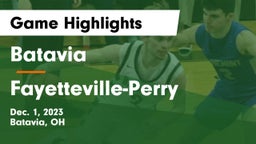 Batavia  vs Fayetteville-Perry  Game Highlights - Dec. 1, 2023