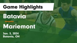 Batavia  vs Mariemont  Game Highlights - Jan. 3, 2024