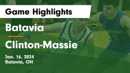 Batavia  vs Clinton-Massie  Game Highlights - Jan. 16, 2024