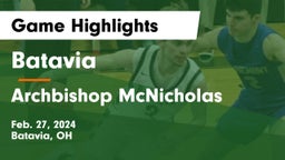 Batavia  vs Archbishop McNicholas  Game Highlights - Feb. 27, 2024