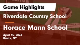 Riverdale Country School vs Horace Mann School Game Highlights - April 15, 2024