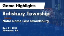 Salisbury Township  vs Notre Dame East Stroudsburg Game Highlights - Dec. 21, 2019