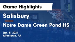 Salisbury   vs Notre Dame Green Pond HS Game Highlights - Jan. 5, 2024