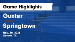 Gunter  vs Springtown  Game Highlights - Nov. 30, 2023