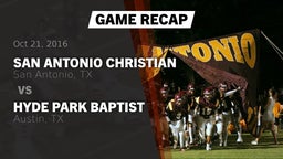 Recap: San Antonio Christian  vs. Hyde Park Baptist  2016