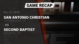 Recap: San Antonio Christian  vs. Second Baptist  2016