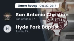 Recap: San Antonio Christian  vs. Hyde Park Baptist  2017