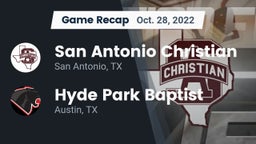 Recap: San Antonio Christian  vs. Hyde Park Baptist  2022