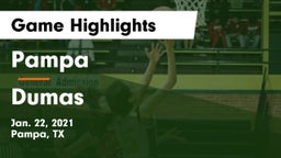 Pampa  vs Dumas  Game Highlights - Jan. 22, 2021