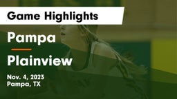 Pampa  vs Plainview  Game Highlights - Nov. 4, 2023
