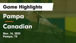 Pampa  vs Canadian  Game Highlights - Nov. 16, 2023