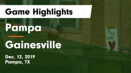 Pampa  vs Gainesville  Game Highlights - Dec. 12, 2019