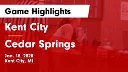Kent City  vs Cedar Springs  Game Highlights - Jan. 18, 2020