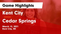 Kent City  vs Cedar Springs  Game Highlights - March 13, 2021