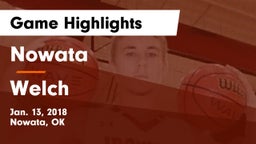 Nowata  vs Welch  Game Highlights - Jan. 13, 2018