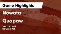 Nowata  vs Quapaw  Game Highlights - Jan. 18, 2018