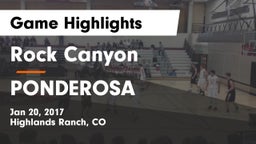 Rock Canyon  vs PONDEROSA  Game Highlights - Jan 20, 2017