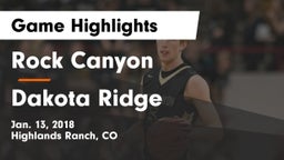 Rock Canyon  vs Dakota Ridge  Game Highlights - Jan. 13, 2018