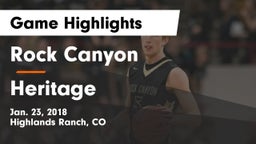 Rock Canyon  vs Heritage  Game Highlights - Jan. 23, 2018