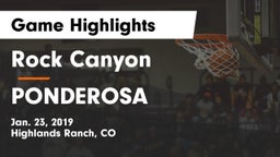 Rock Canyon  vs PONDEROSA  Game Highlights - Jan. 23, 2019