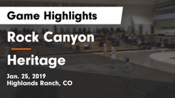 Rock Canyon  vs Heritage  Game Highlights - Jan. 25, 2019